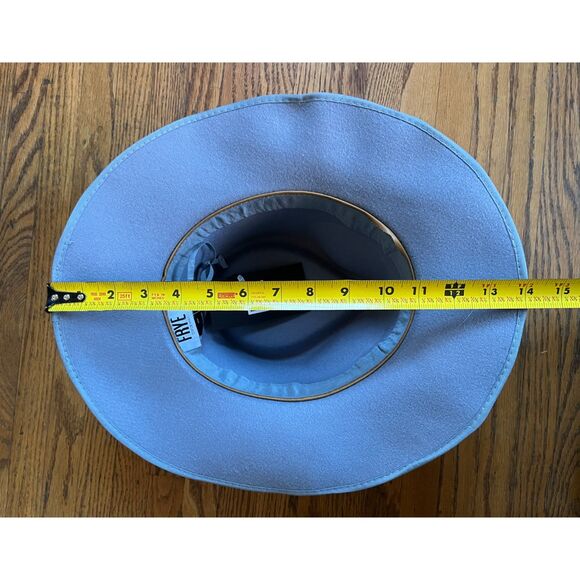 NWT FRYE Light Blue Fedora Hat Women's One Size - Picture 9 of 9